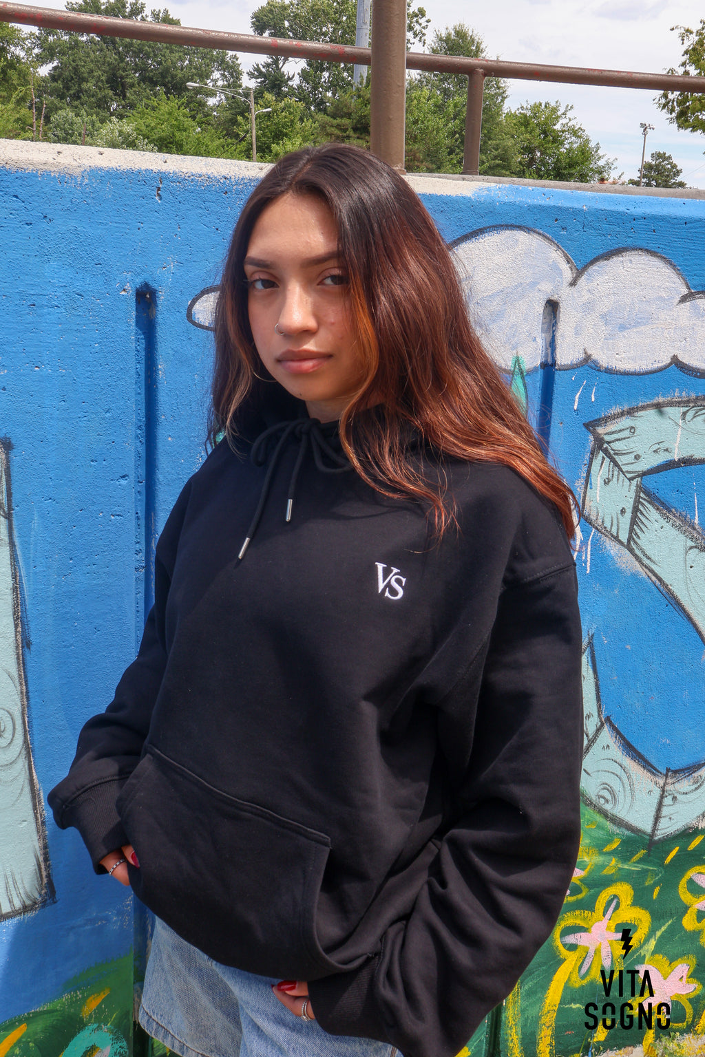 Vita & Sogno Signature Hoodie — Black