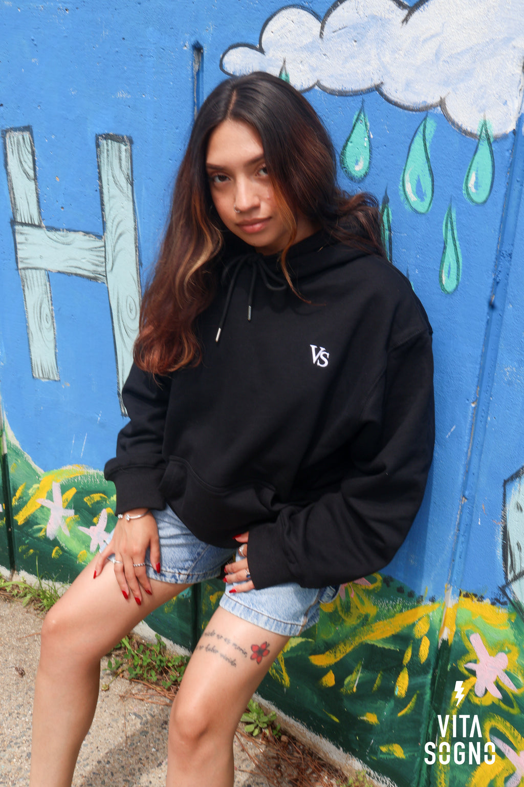 Vita & Sogno Signature Hoodie — Black
